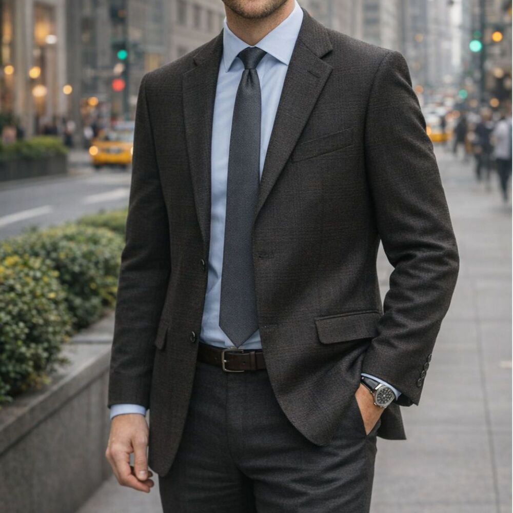 Ermenegildo Zegna Charcoal Gray Wool Sport Coat
